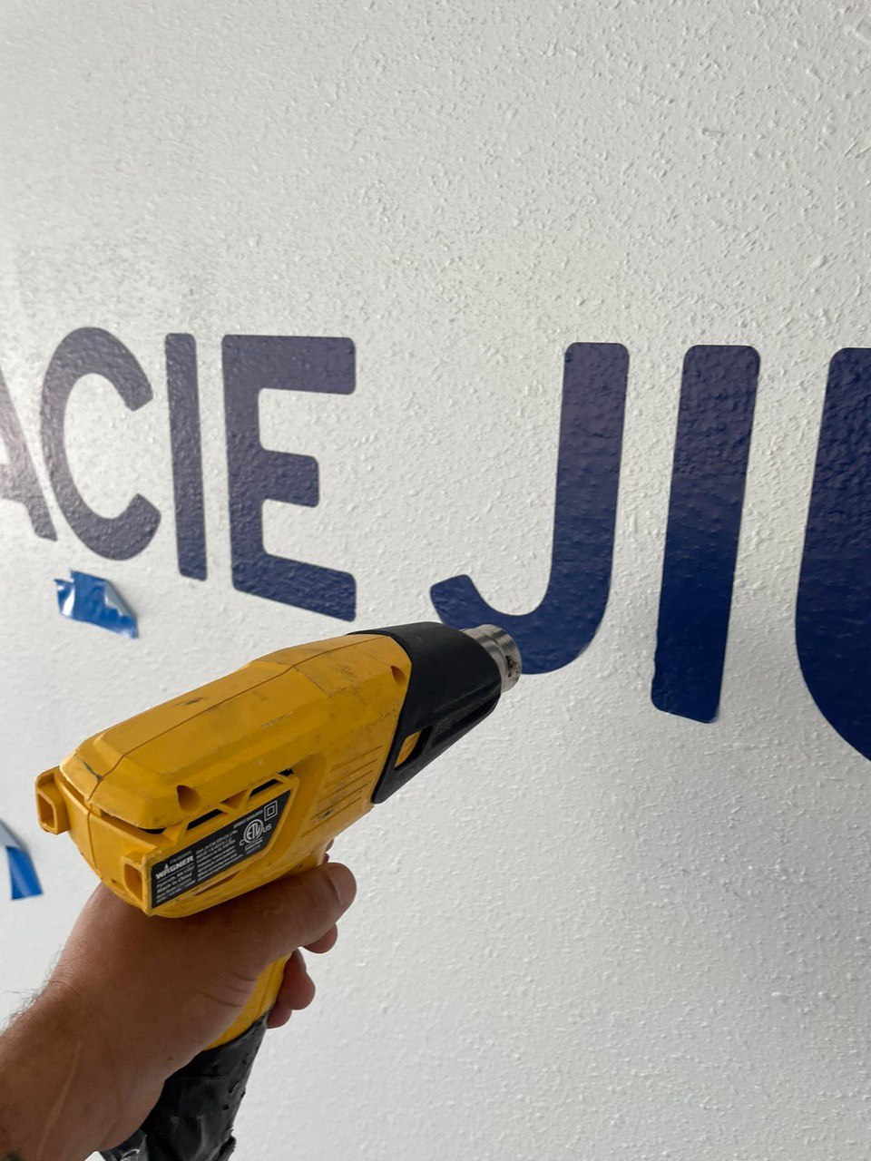 Coordinated vinyl lettering signage